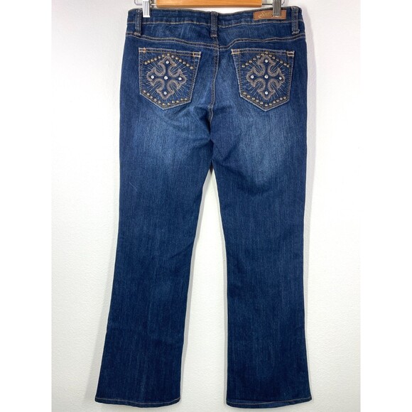 Southpole Jeans Womens Size 7 (28x29) Low Rise Y2K Jeans Studded Pockets Bootcut - Picture 4 of 15